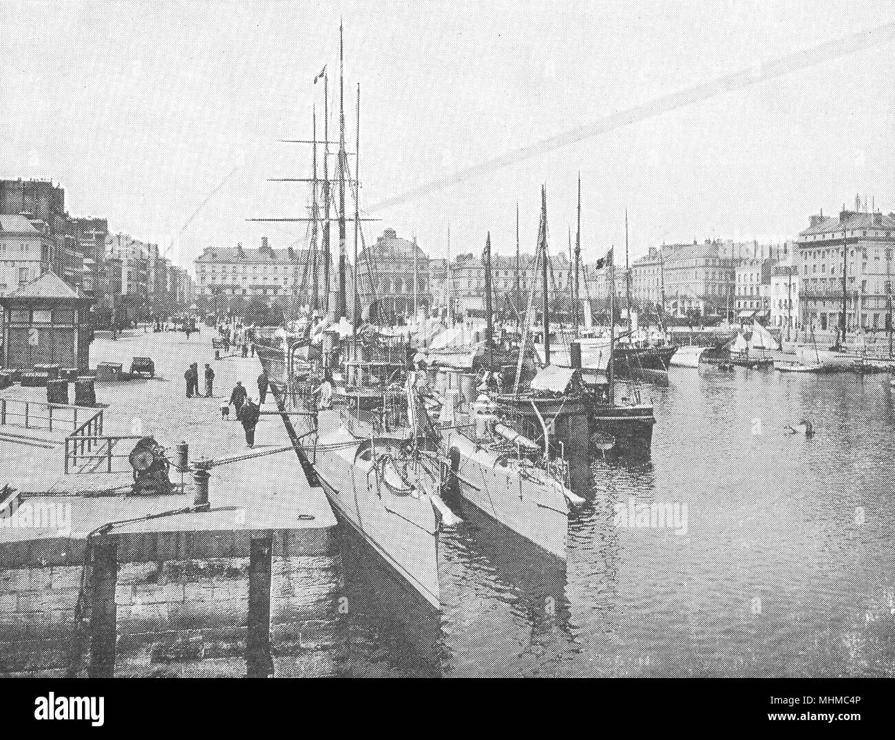 SEINE- MARITIME. Le Havre. Bassin du Commerce 1900 old antique print picture Stock Photo