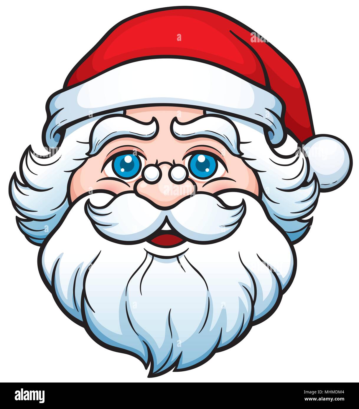 Vector illustration of Cartoon Santa Claus Face Stock Vector Image & Art -  Alamy