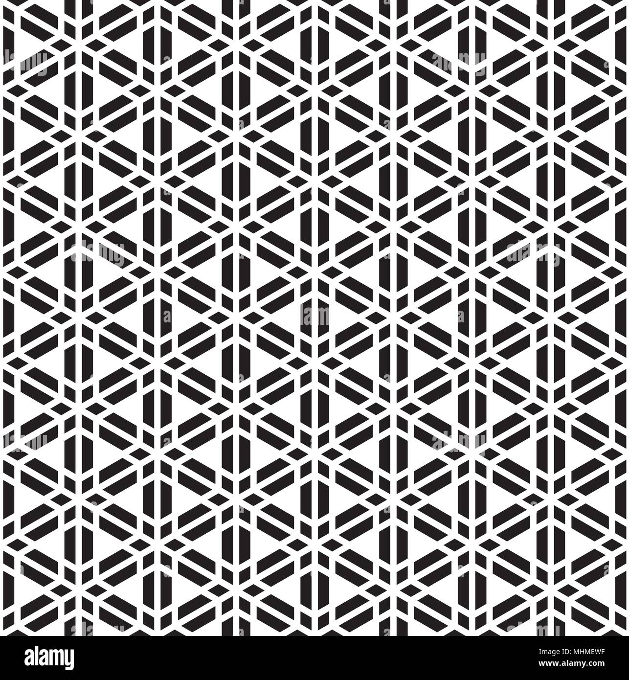 Seamless geometric pattern based on Kumiko ornament of triangles and ...