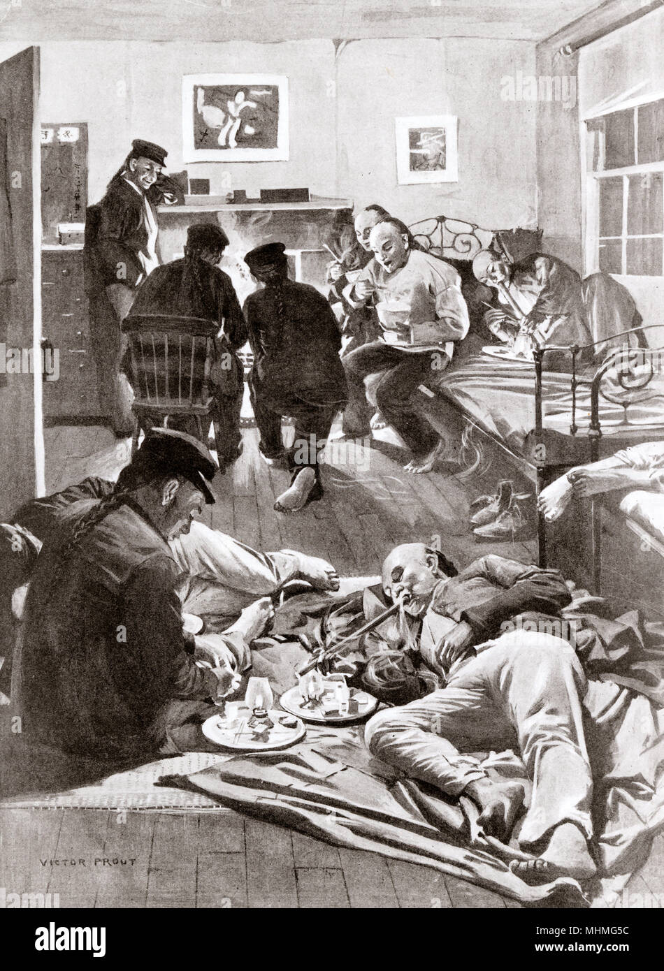 A London Opium Den Date 1902 Stock Photo Alamy