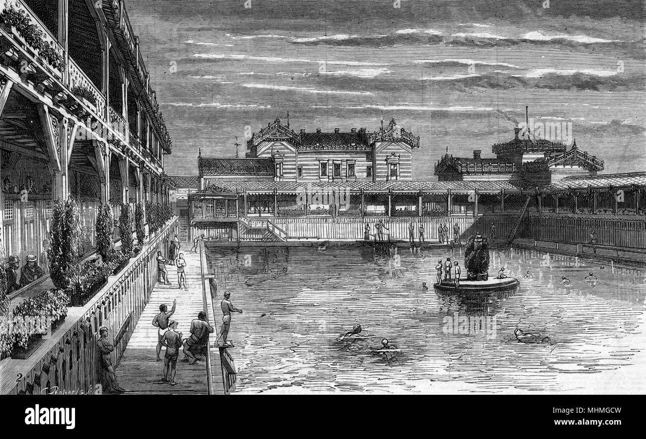 Floating swimming pool, Vienna, Austria Stock Photo Alamy