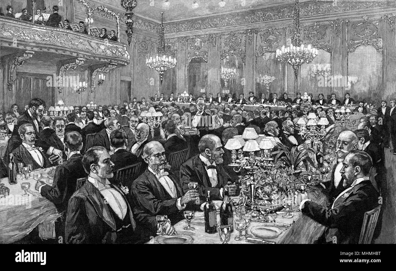 Chamber of Commerce banquet, 1890 Stock Photo
