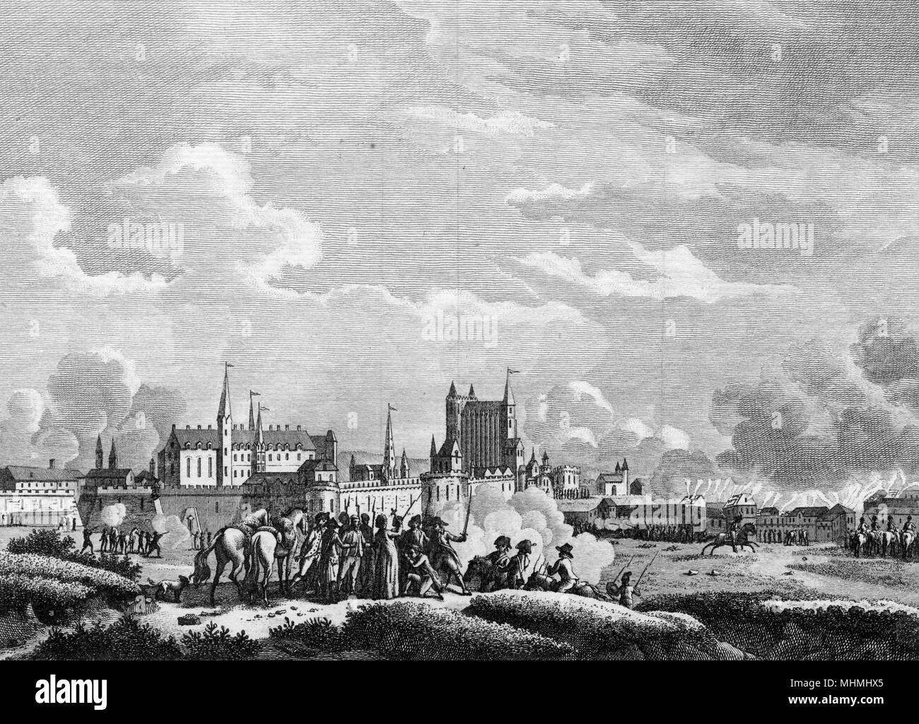 After successfully taking Saumur and Angers, the Vendeans are defeated at Nantes      Date: 29 June 1793 Stock Photo