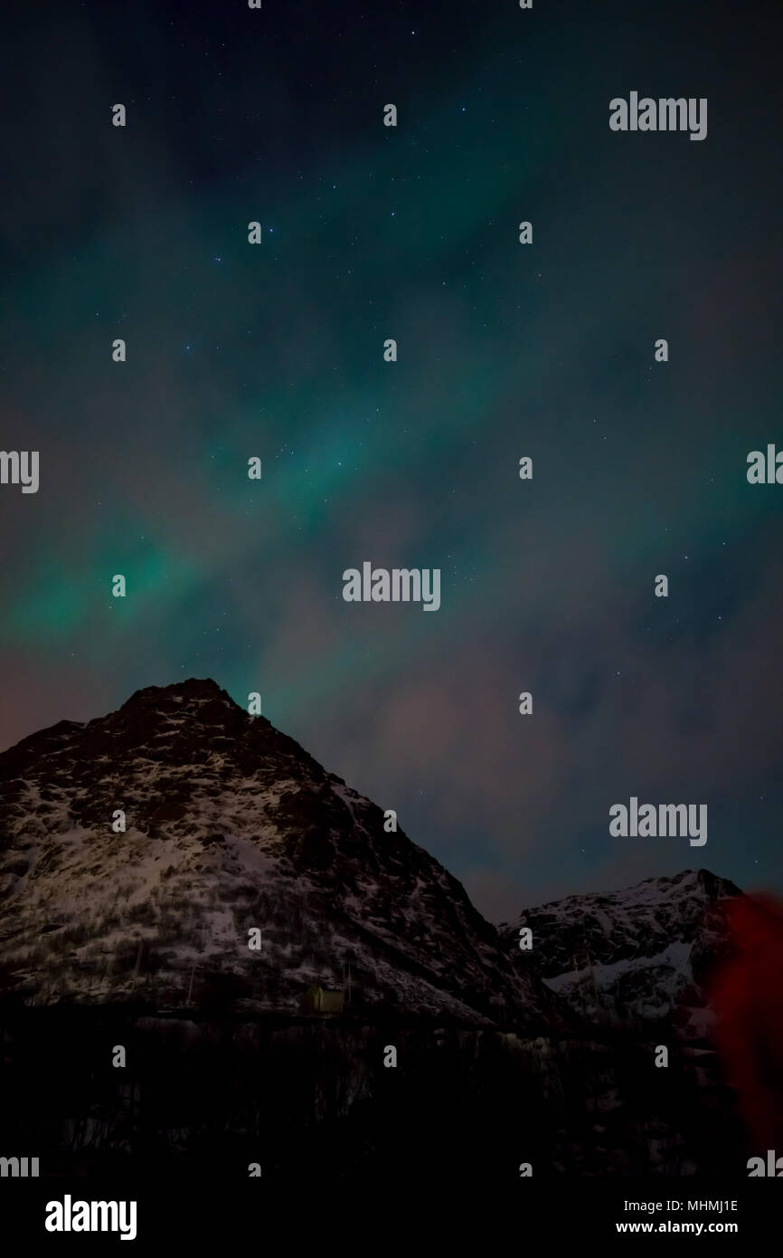 Northern lights in Norway Aurora ылн in Skaftafell, iceland Stock Photo