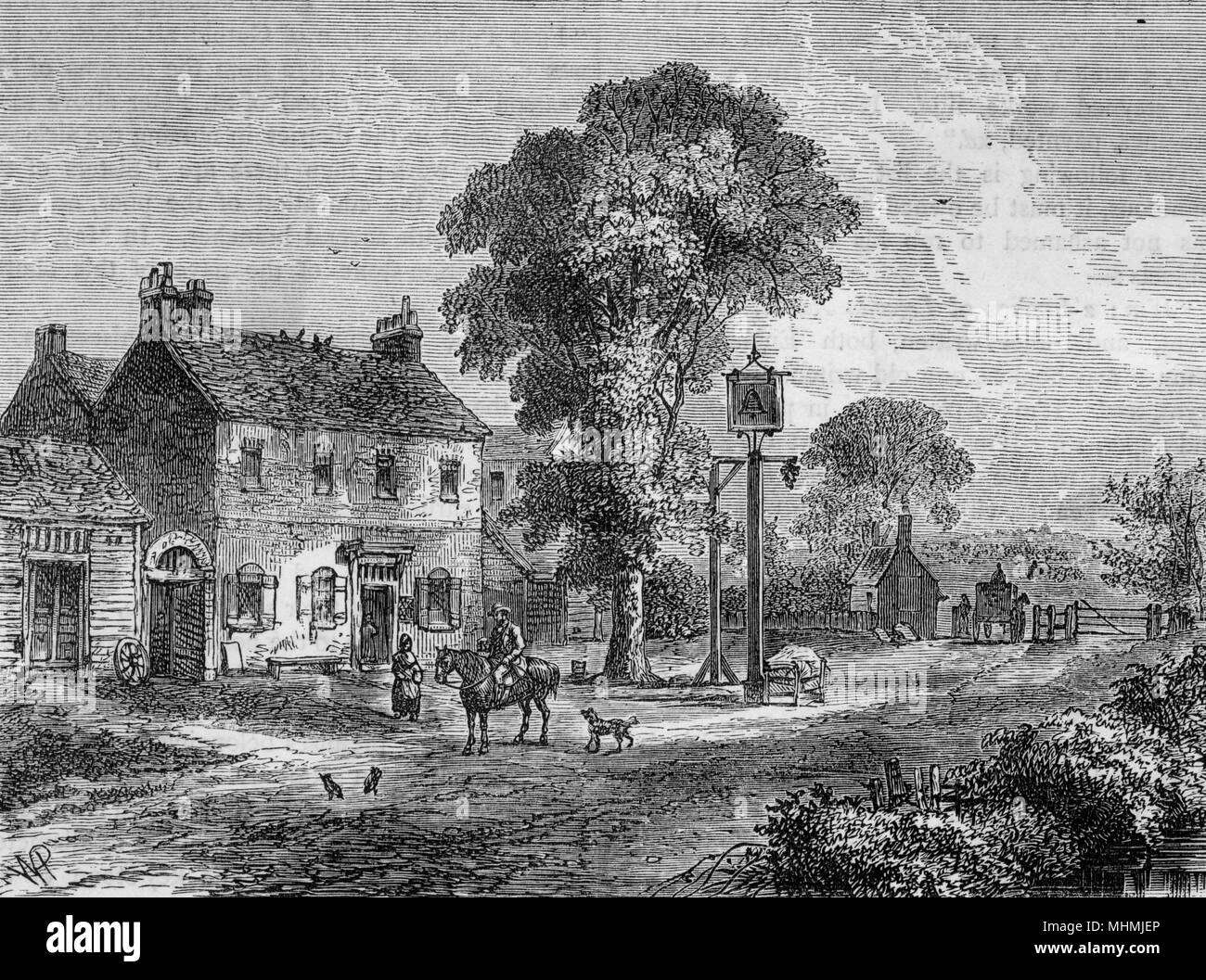 The 'Bell Inn', in Kilburn, London       Date: 1750 Stock Photo
