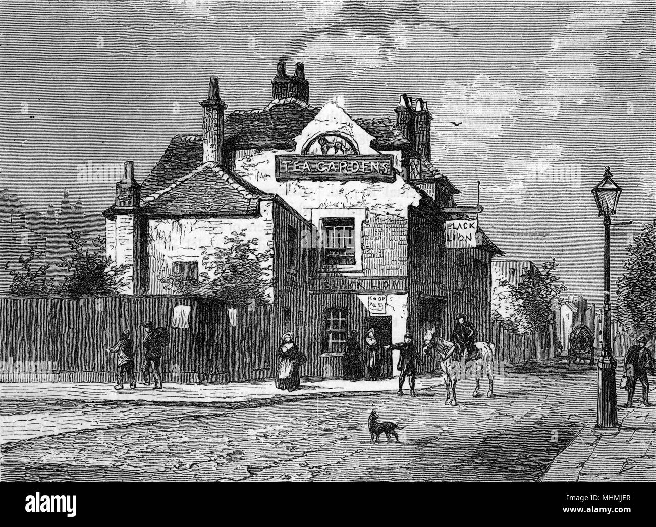 The 'Black Lion', Church Street, Chelsea, London       Date: 1820 Stock Photo