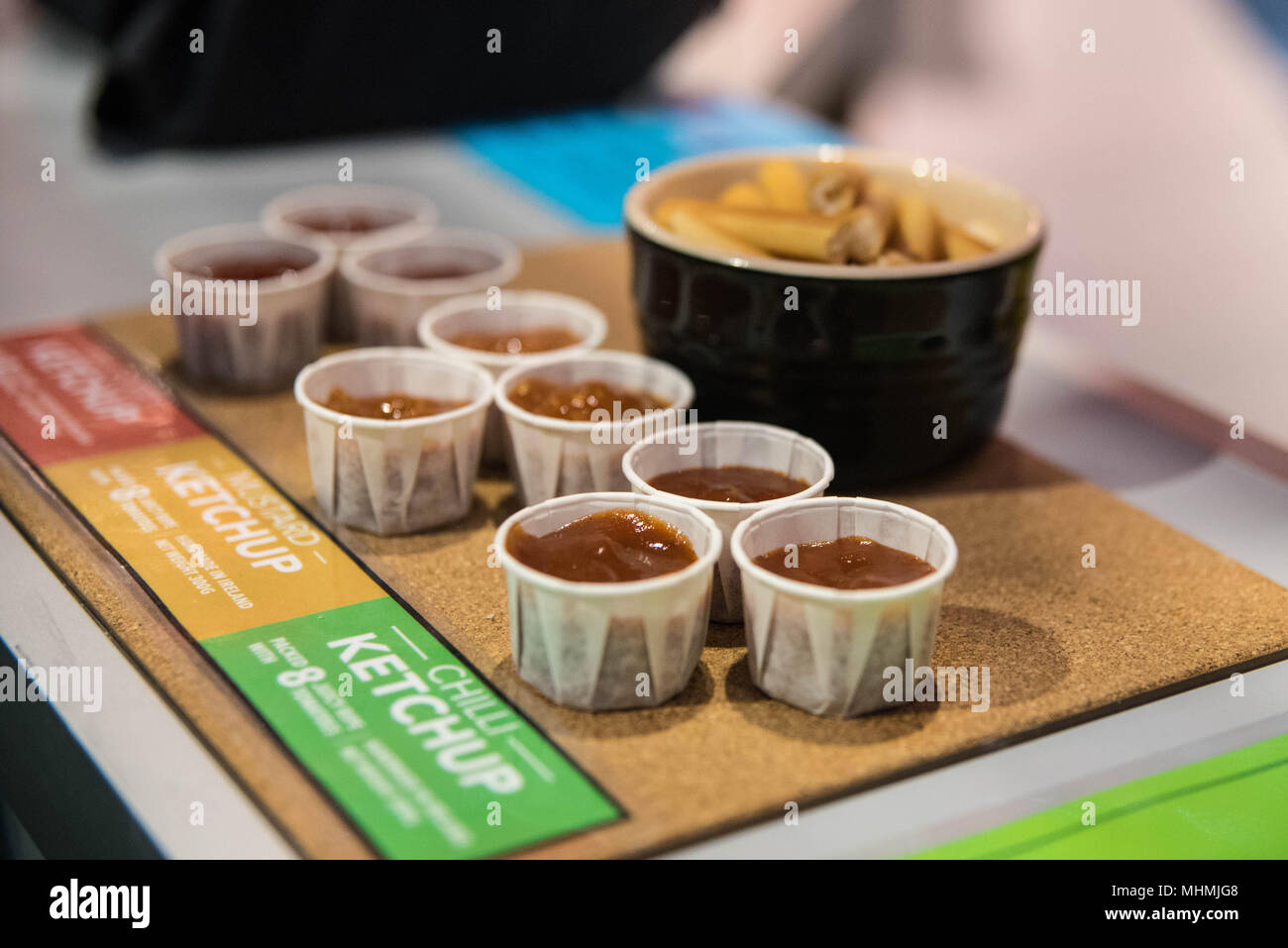 Sauces on display at BBC Good Food Show, in Birmingham NEC on December