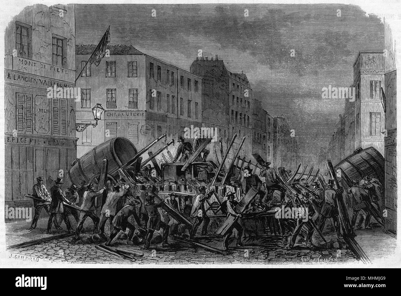 Riots in Paris 1870 Stock Photo