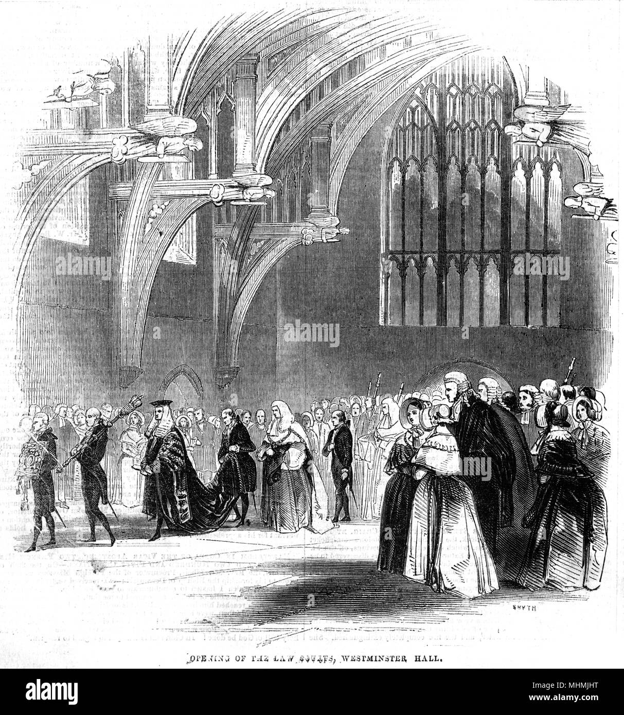 The judges' procession opens at Westminster Hall       Date: 1843 Stock Photo