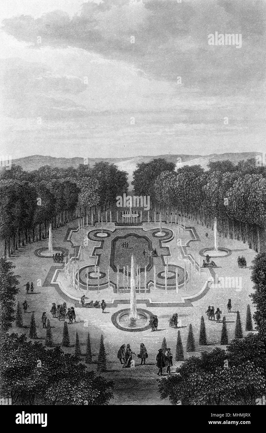 L'ILE ROYALE OU DE L'AMOUR The 'Royal island' or 'the island of love' - one of the many enclosed garden areas      Date: 1700 Stock Photo