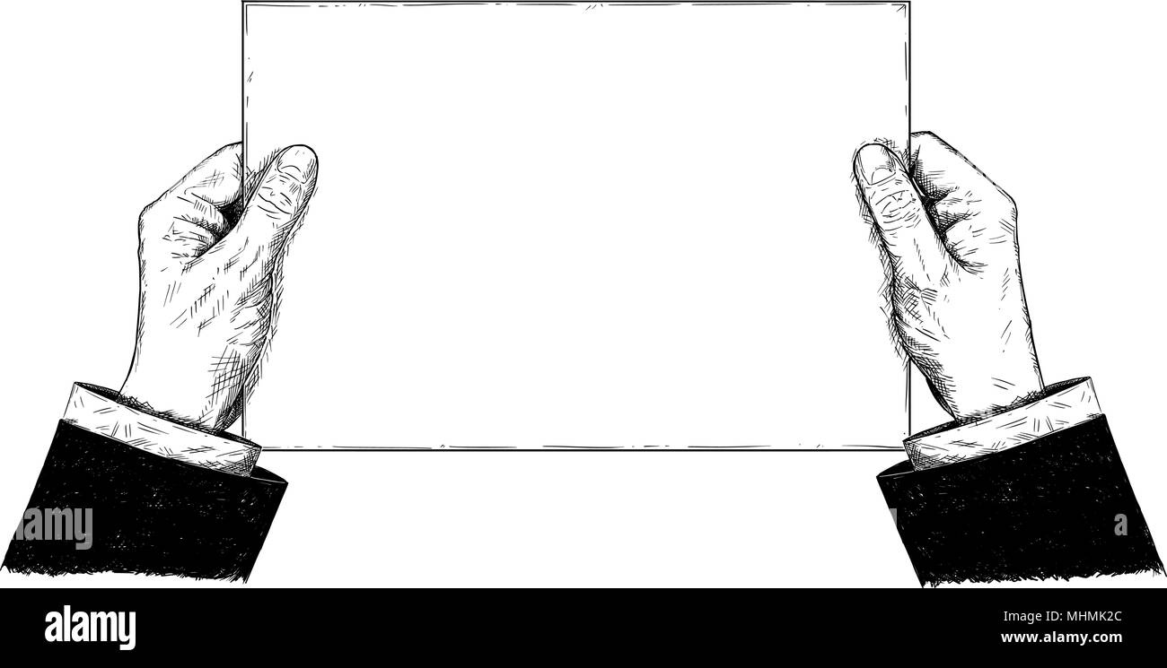 Vector Artistic Illustration or Drawing of Businessman Hands Holding ...