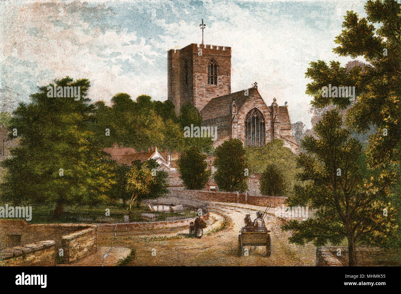 ST ASAPH CATHEDRAL 1877 Stock Photo