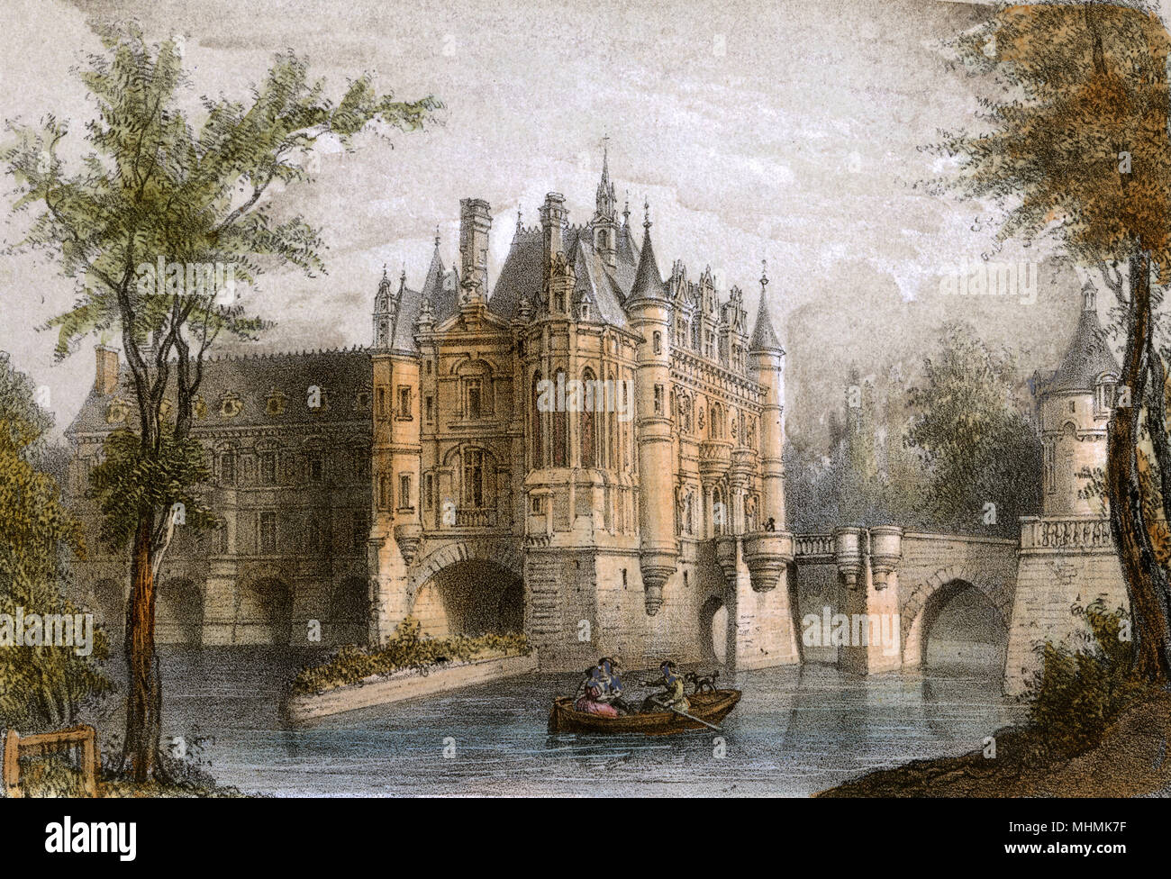 CHENONCEAUX/CHATEAU 1850 Stock Photo