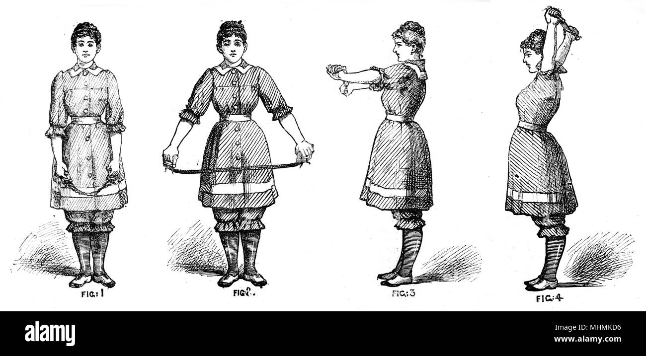Exercises for girls (1 of 3).        Date: 1884 Stock Photo