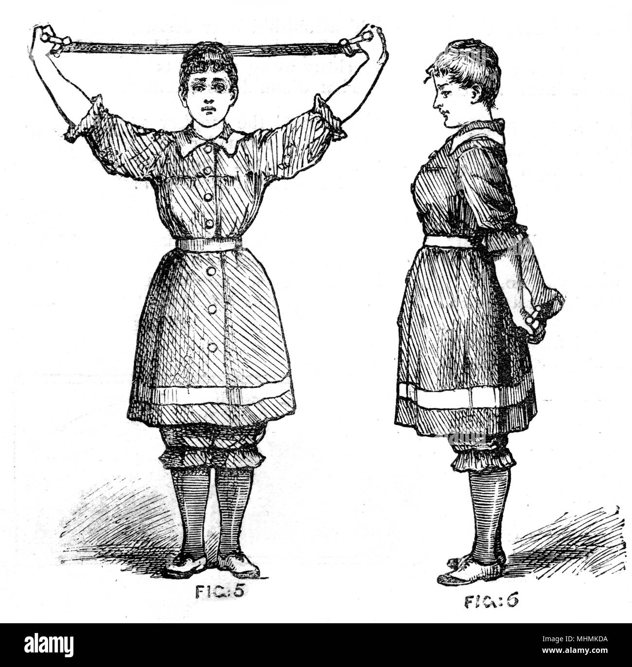 Exercises for girls (2 of 3).        Date: 1884 Stock Photo
