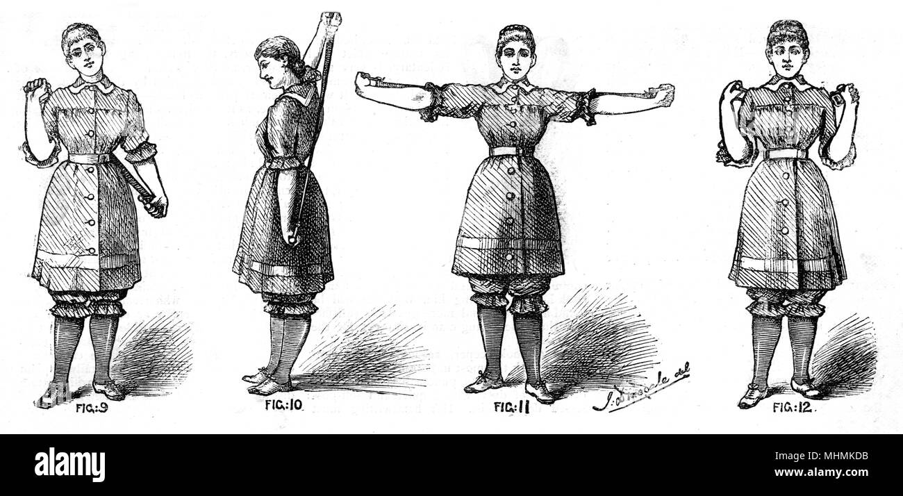 Exercises for girls (3 of 3).        Date: 1884 Stock Photo