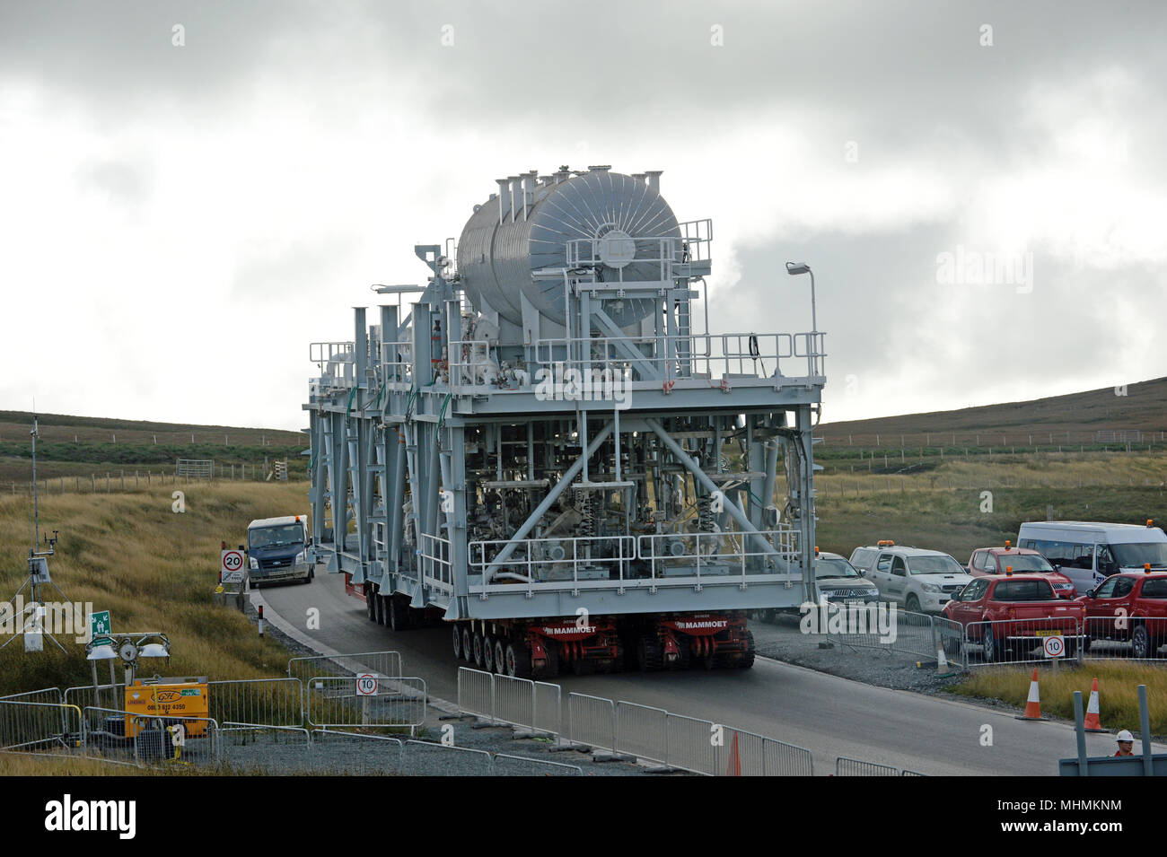 Total Laggan Tormore gas plant under construction in the Shetland Isles made to supply gas to the UK Stock Photo