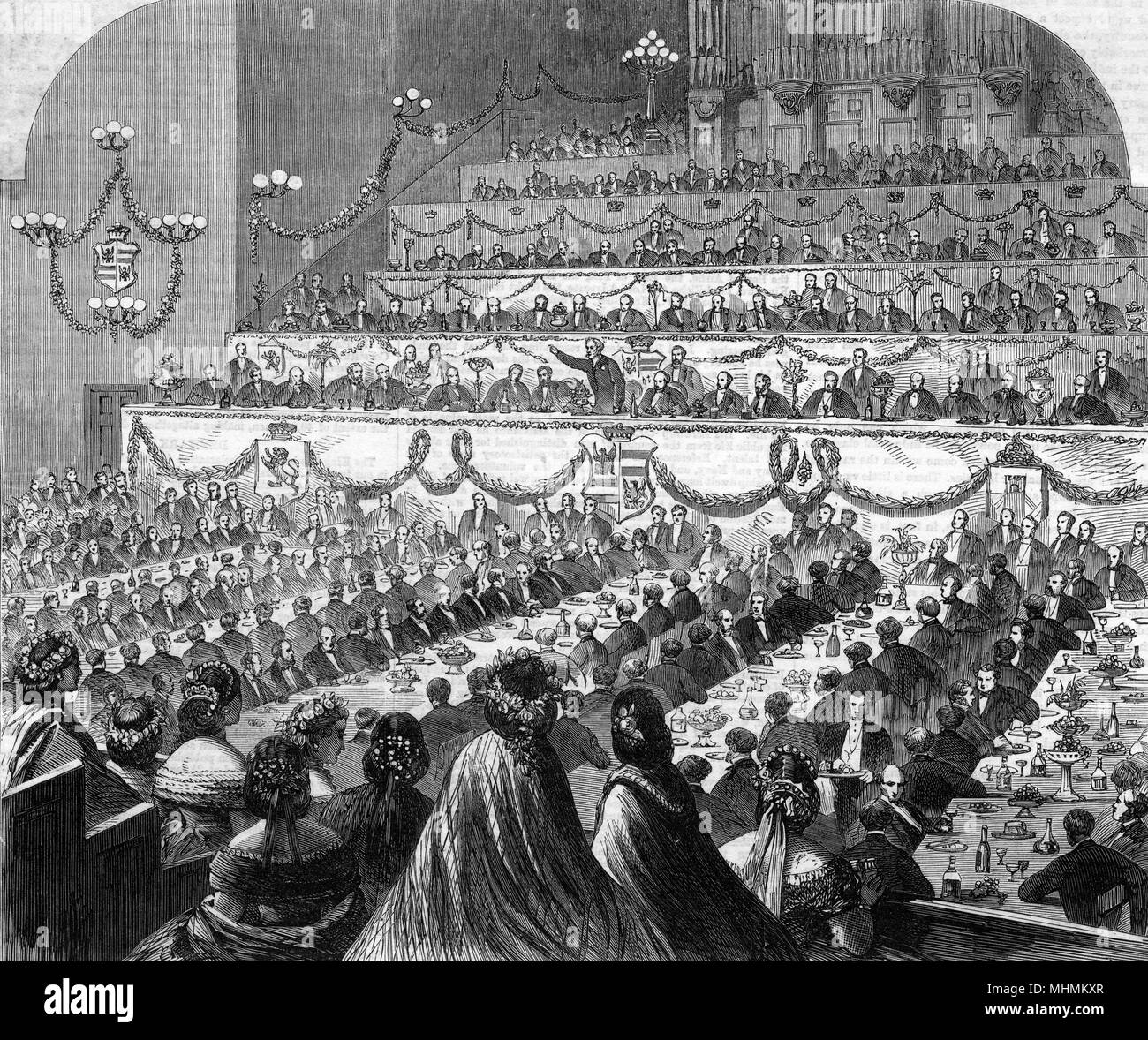 LARGE BANQUET 1863 Stock Photo