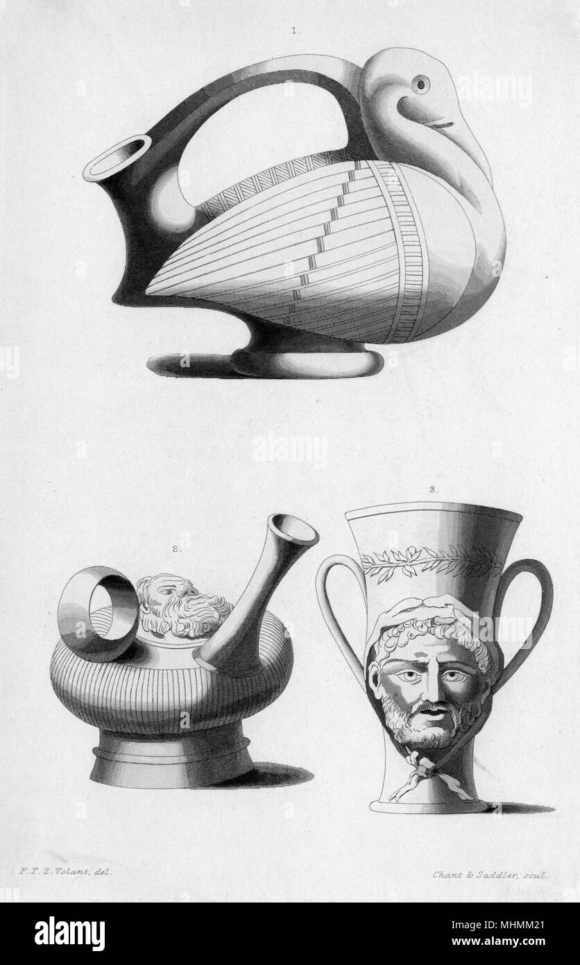 Three elaborate Roman wine vessels. Date ancient Stock Photo Alamy