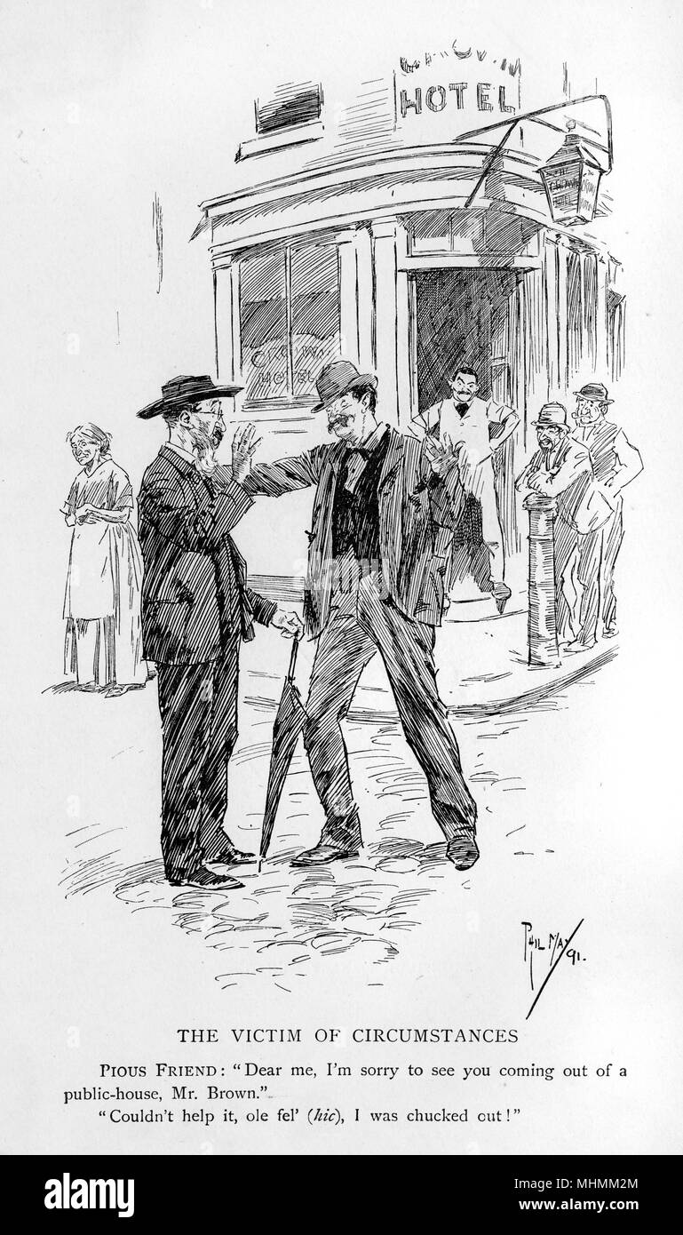 EJECTED FROM PUB, 1891 Stock Photo
