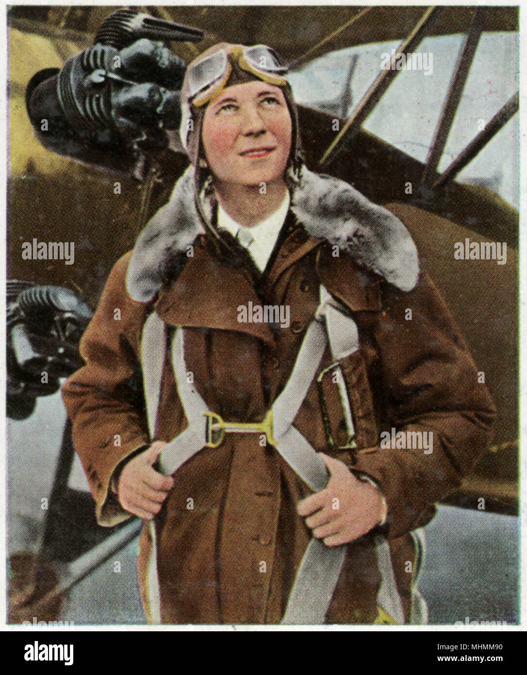 Clarence Chamberlin, woman aviator 1927 Stock Photo