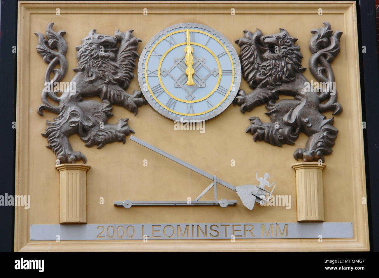 Leominster Millennium Clock Stock Photo