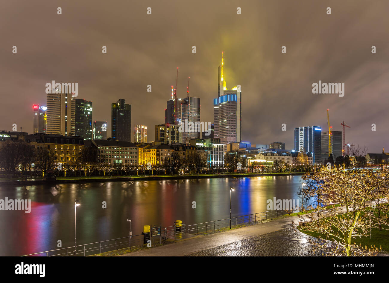 Frankfurt downtown night hi-res stock photography and images - Alamy