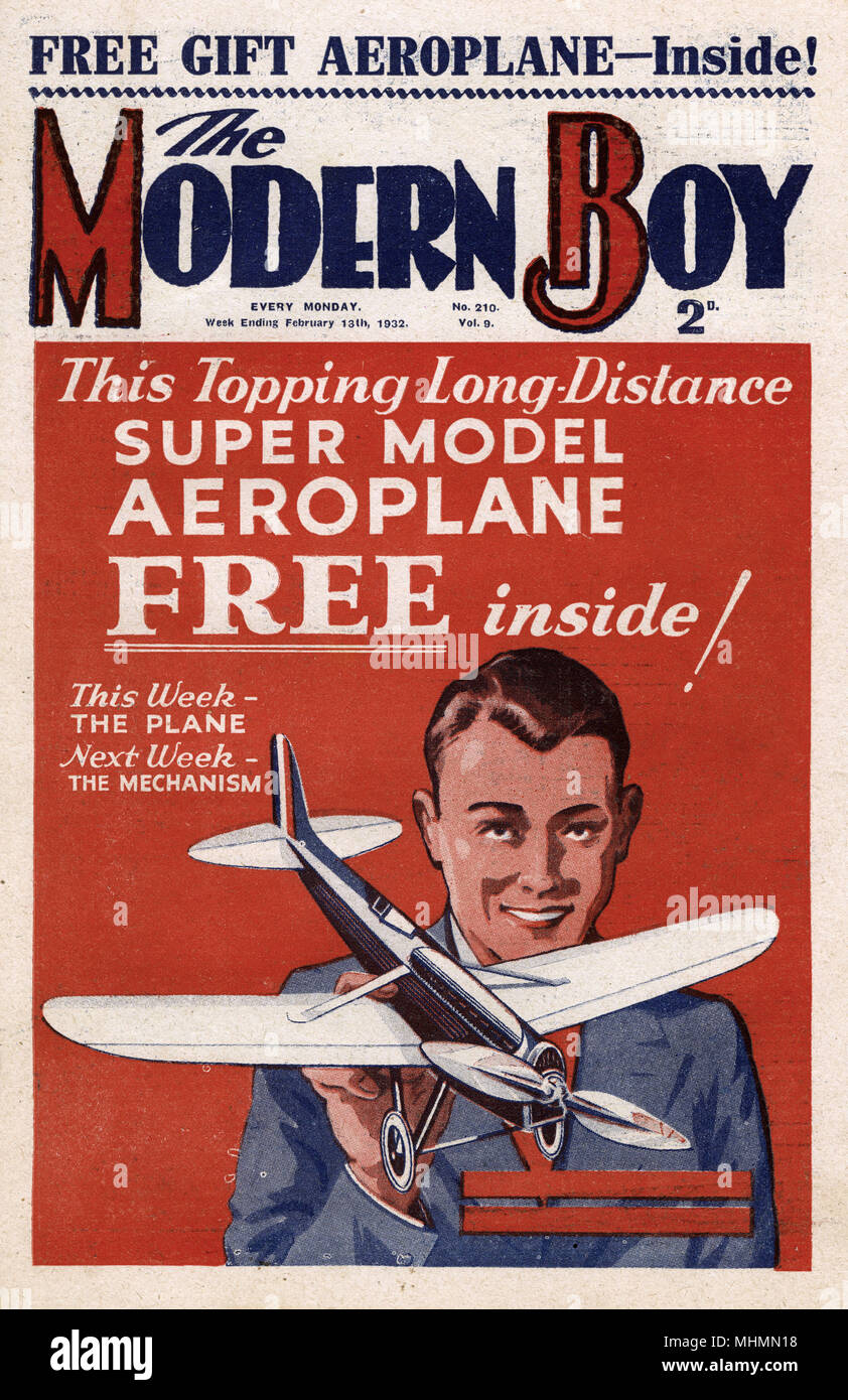 The Modern Boy magazine - free model aeroplane Stock Photo