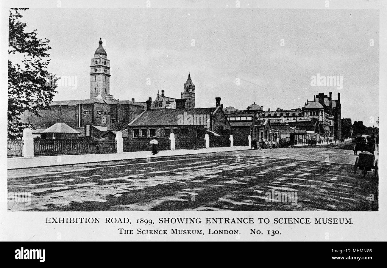 Exhibition Road and Science Museum, SW London.     Date: 1899 Stock Photo