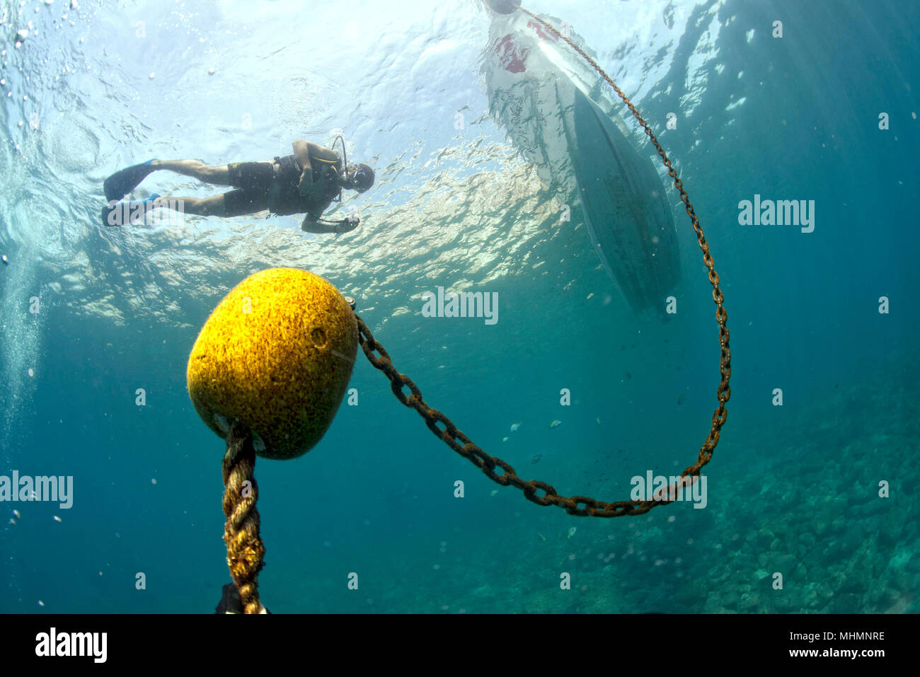 boat chain anchor from underwater Stock Photo - Alamy