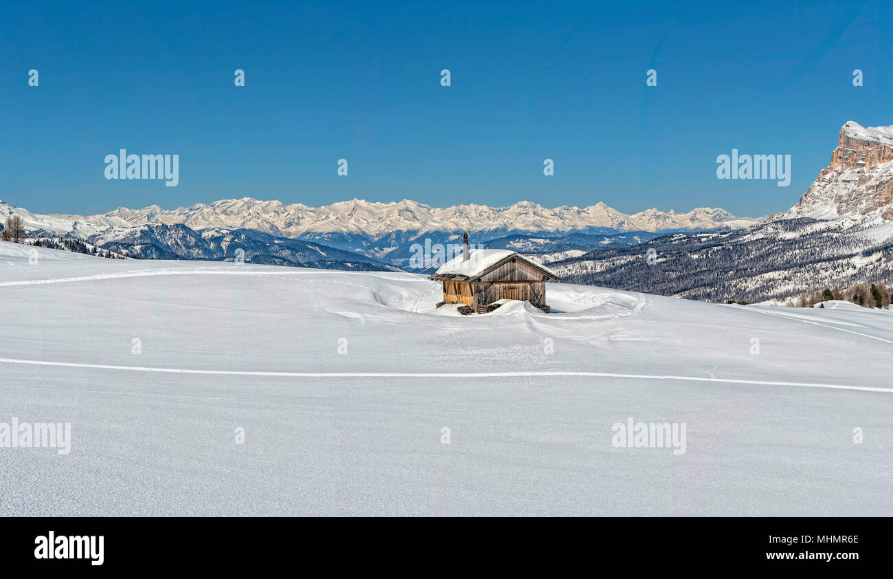 Isolated wood mountain house cabin hut covered by snow Stock Photo - Alamy