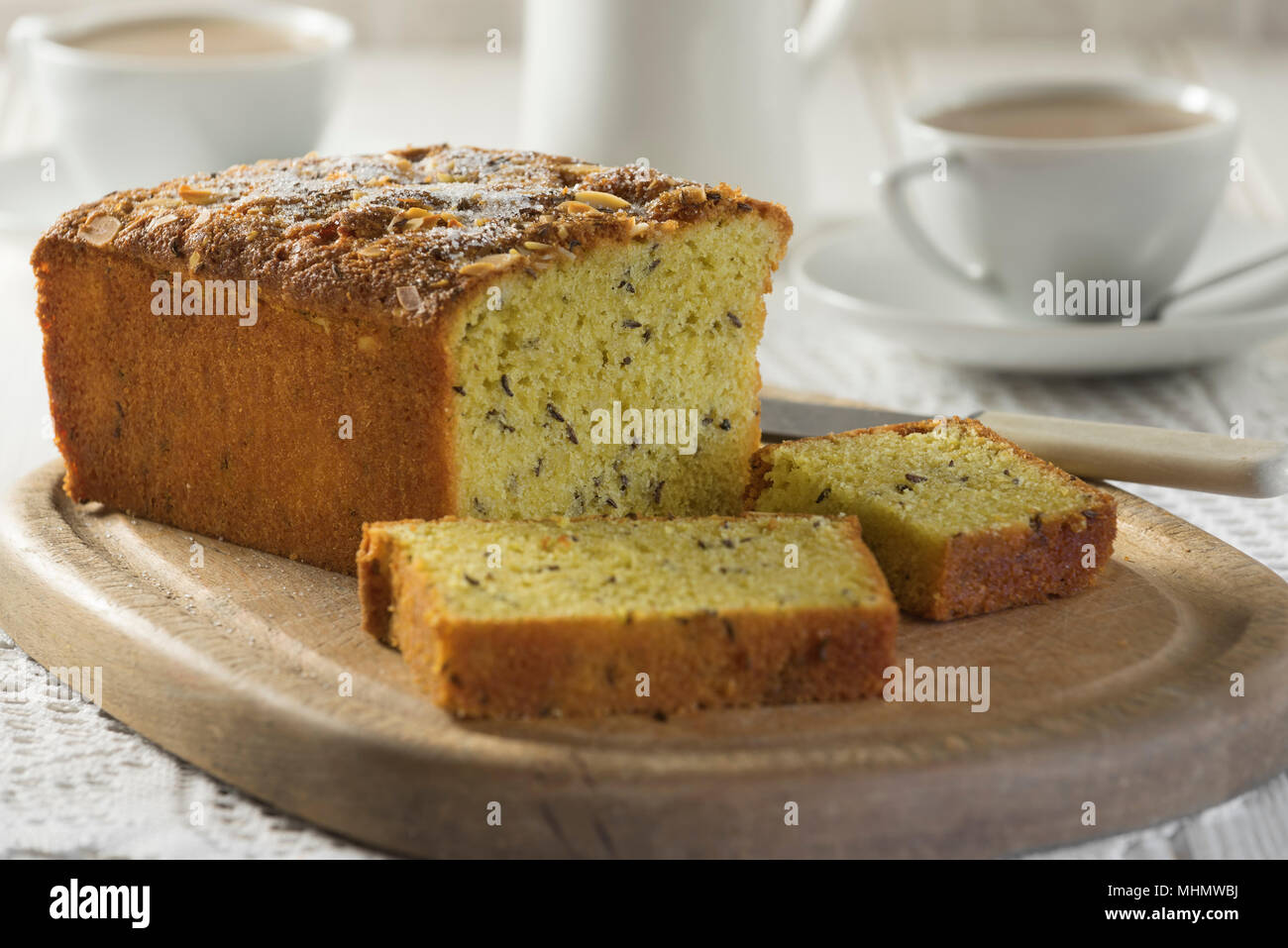 Seed cake. Traditional cake with caraway seeds. UK Food Stock Photo Alamy