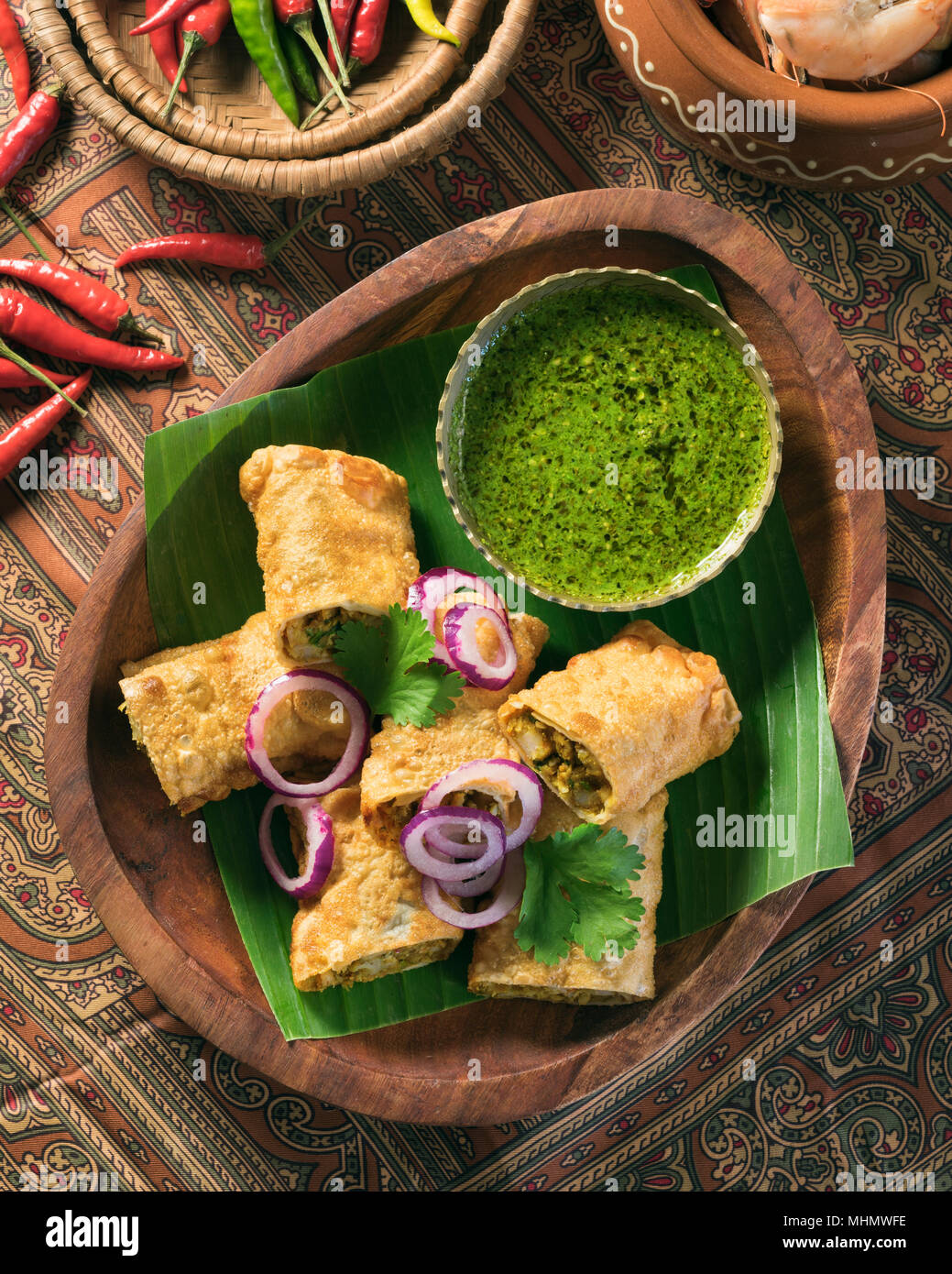 Goan prawn stuffed papads. Goa India Food Stock Photo Alamy