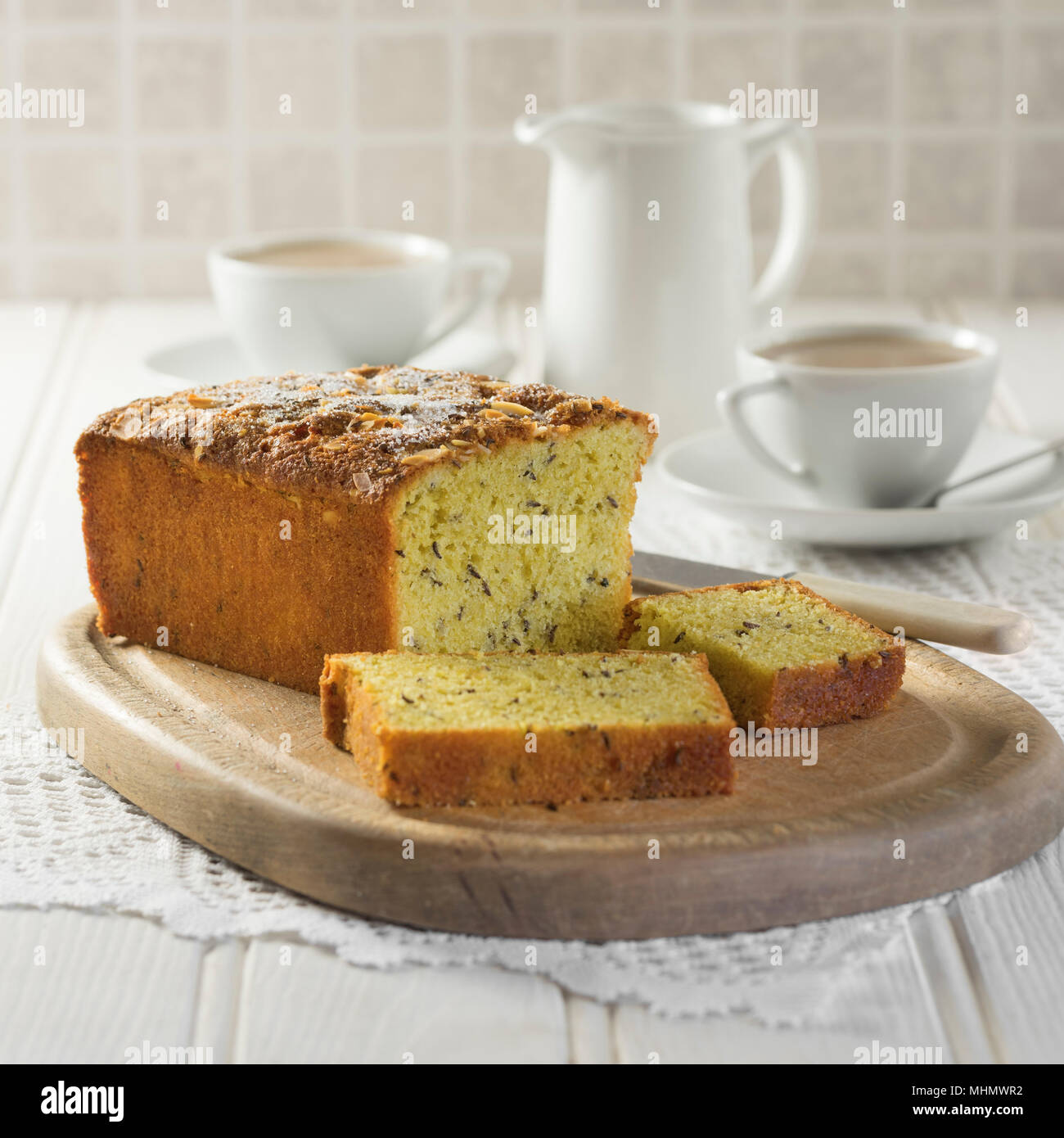 Seed cake. Traditional cake with caraway seeds. UK Food Stock Photo Alamy