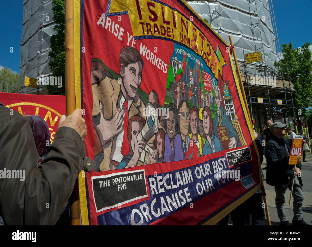 Marxist Rally Demonstrators display banners with Marxist themes during International ...