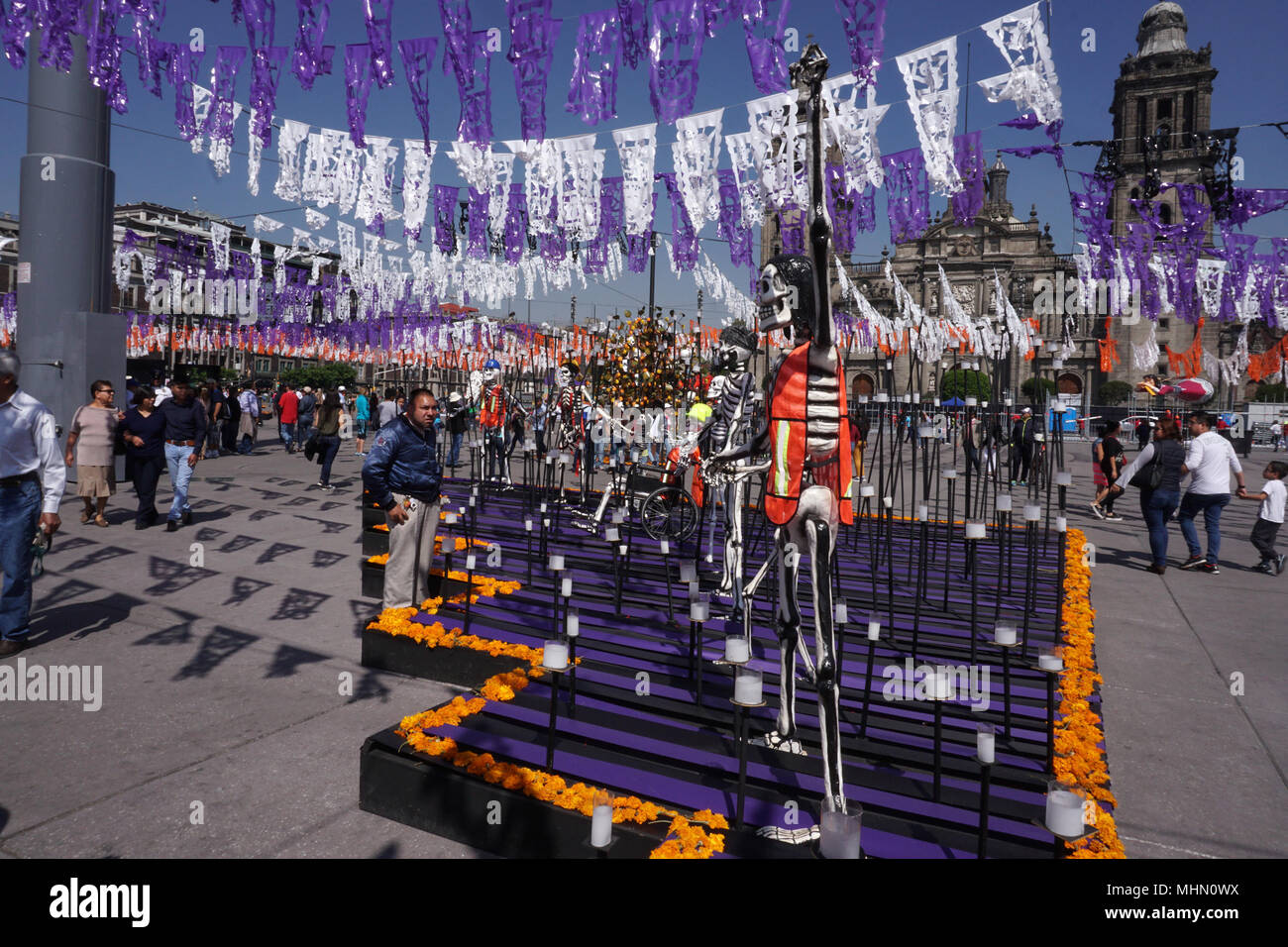MEXICO CITY, MEXICO - NOVEMBER 5 2017 - Day of  the dead  Spanish Dia de Muertos is a multy day holiday celebrated throughout in Mexico and  United St Stock Photo