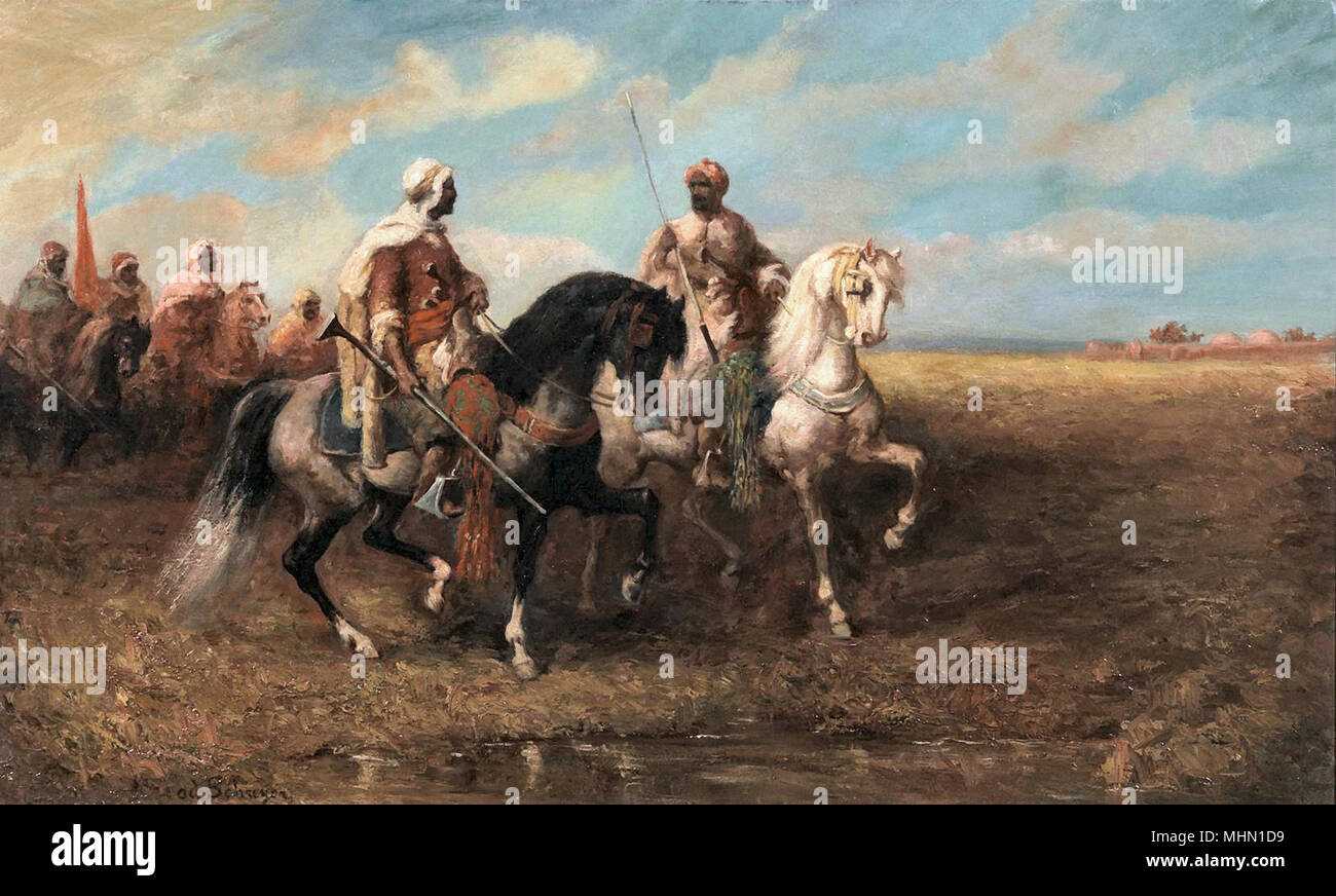 Schreyer Adolf - Arab Horsemen 3 Stock Photo