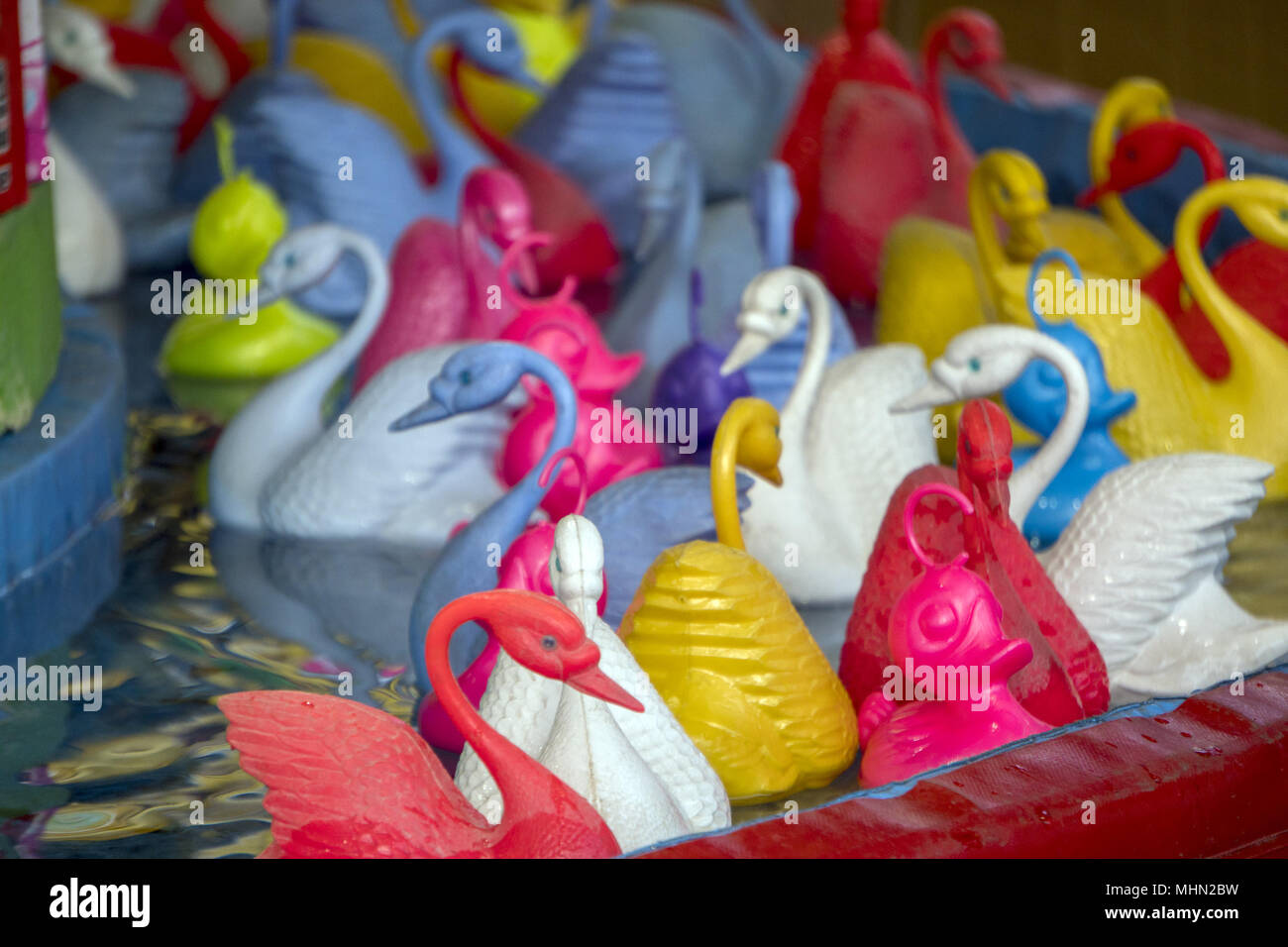 amusement park swan catch prize game Stock Photo Alamy
