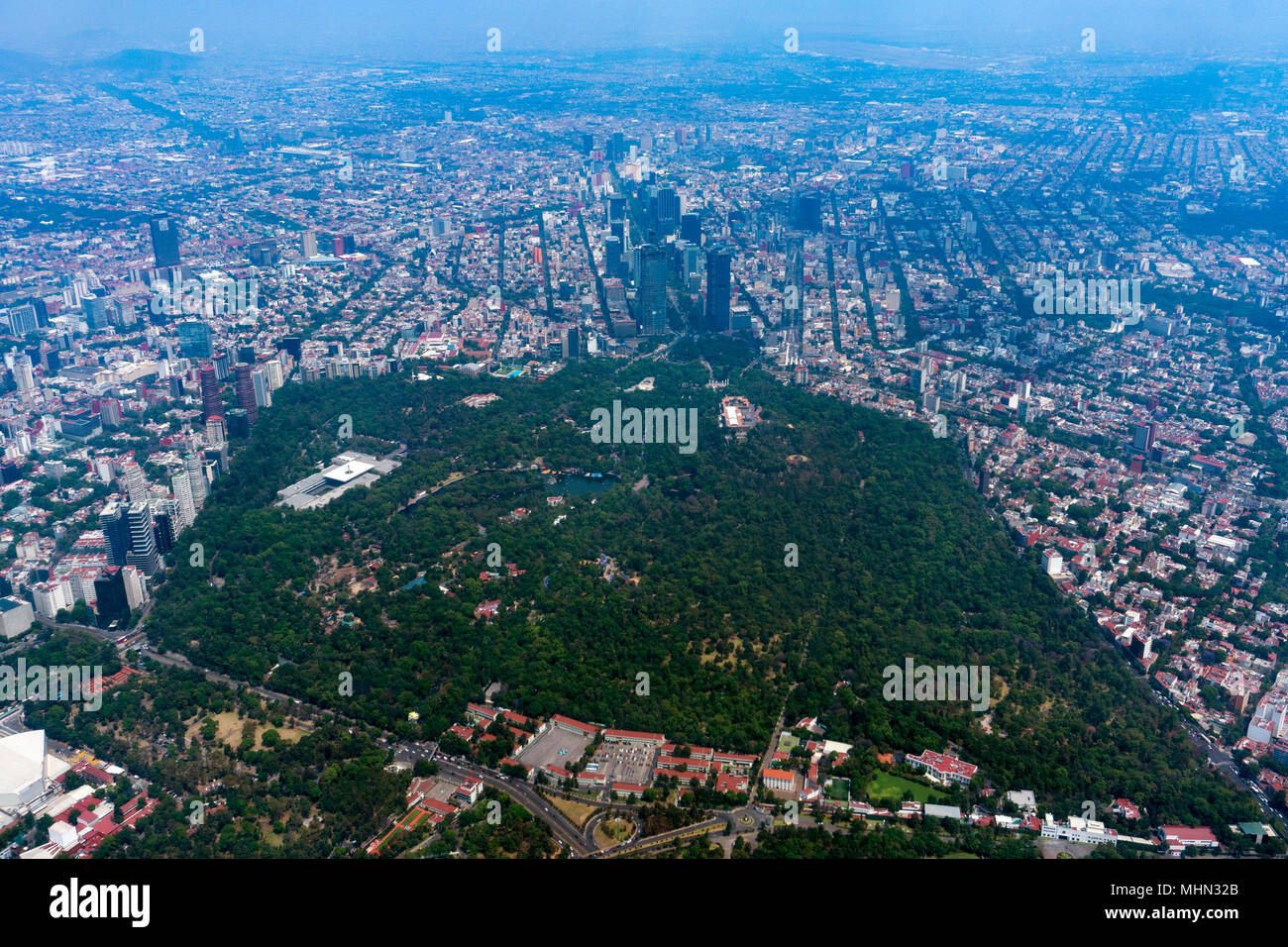 mexico city aerial view landscape from airplane Stock Photo - Alamy