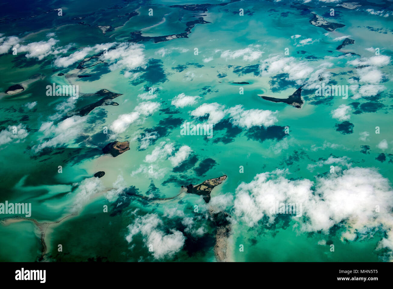 Florida Miami aerial view panorama landscape everglades from airlplane Stock Photo