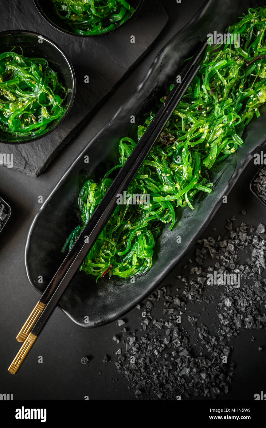 Wakame seaweed salad, popular and delicious japanese food appetizer Stock Photo