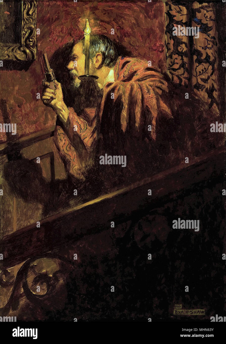 Shaw John Liston Byam - Man on Stairway Stock Photo - Alamy
