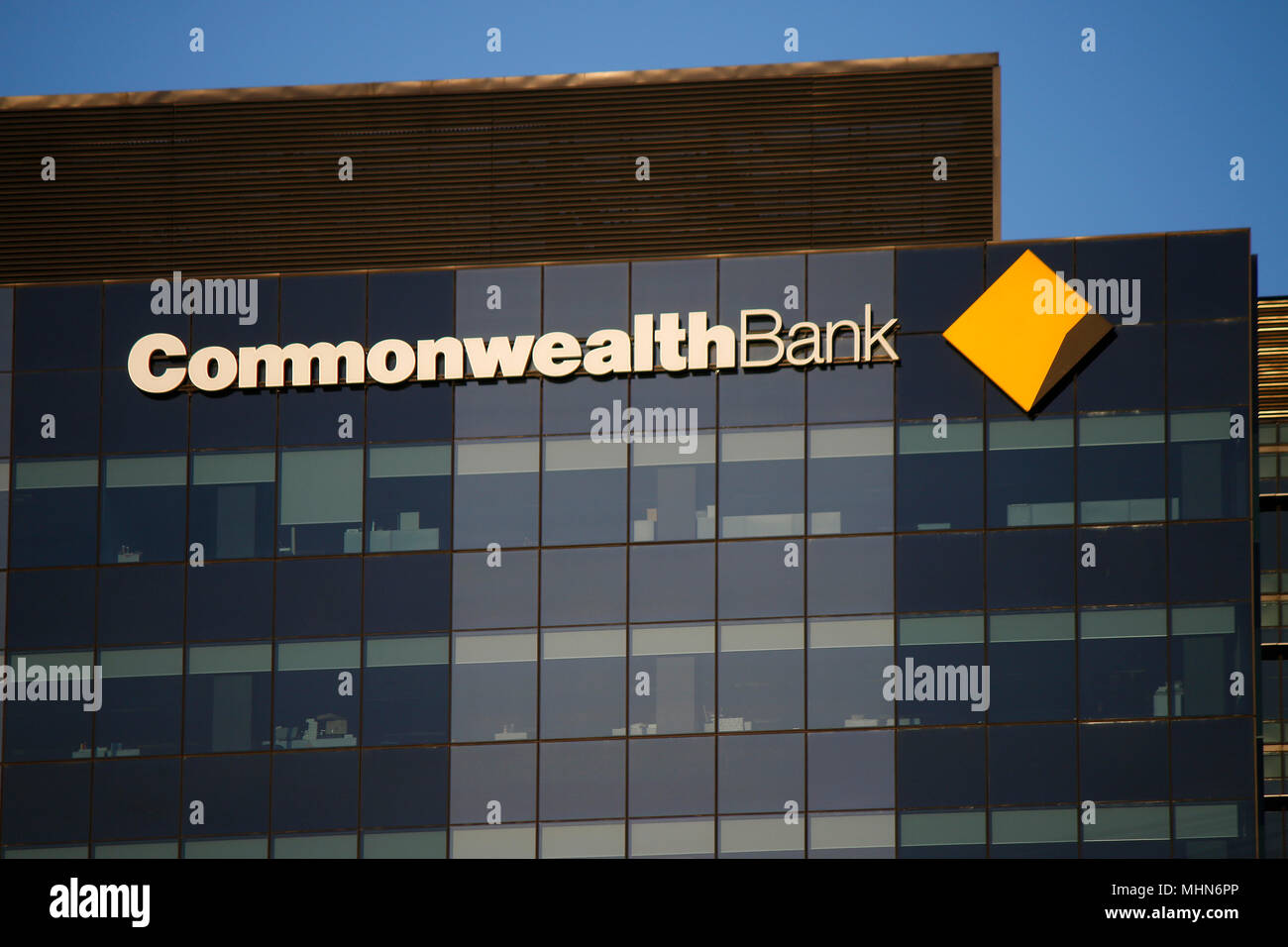 das Logo der Marke 'Commonwealth Bank', Melbourne, Australia. Stock Photo