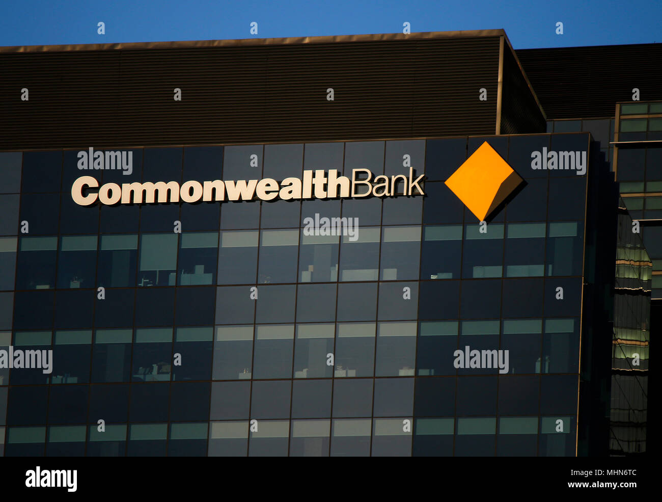 das Logo der Marke 'Commonwealth Bank', Melbourne, Australia. Stock Photo