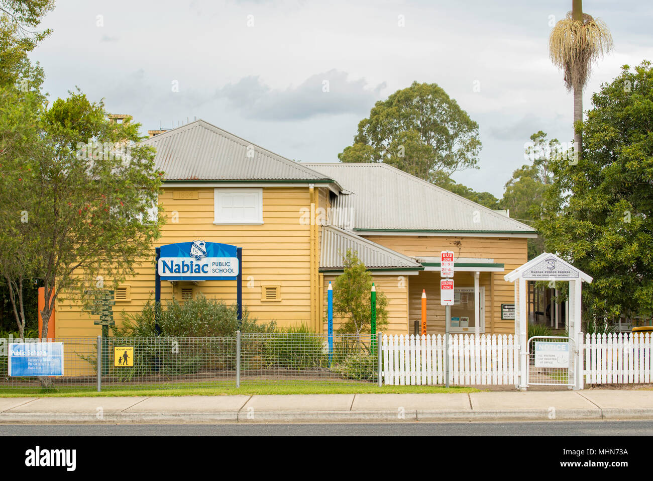 The public (Primary) school in the rural village of Nabiac on the mid north coast of NSW Australia. Stock Photo