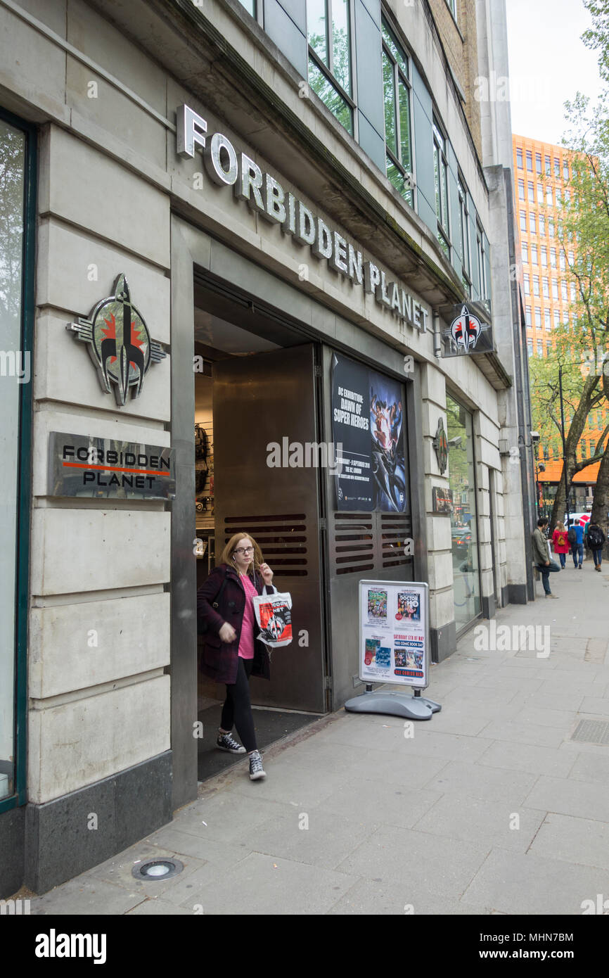 Forbidden Planet store on Shaftesbury Avenue, London, WC2, UK Stock Photo