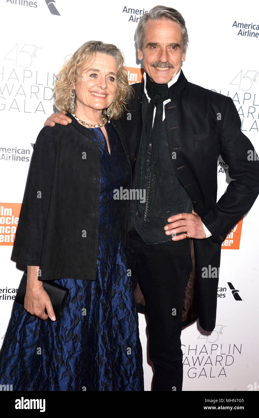 Sinead Cusack and Jeremy Irons attending the 45th Chaplin Award Gala at Alice Tully Hall on April 30, 2018 in New York City. Stock Photo