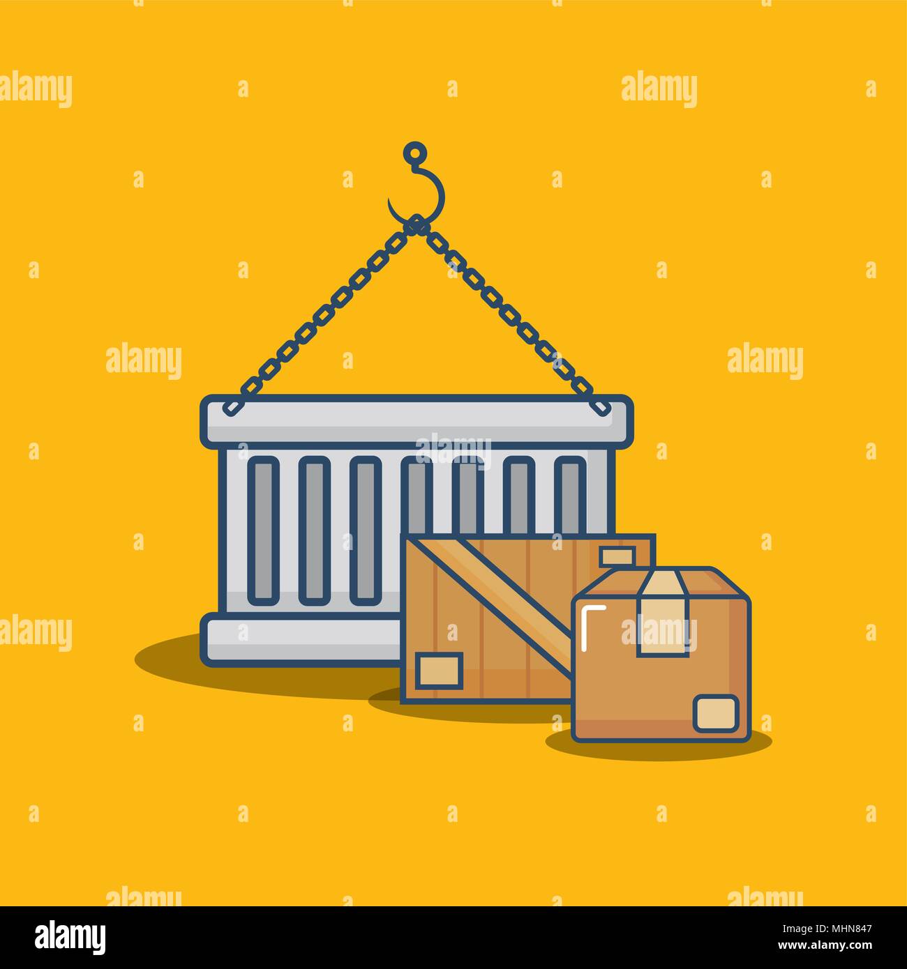 Download Carton Box And Container Over Yellow Background Vector Illustration Stock Vector Image Art Alamy Yellowimages Mockups