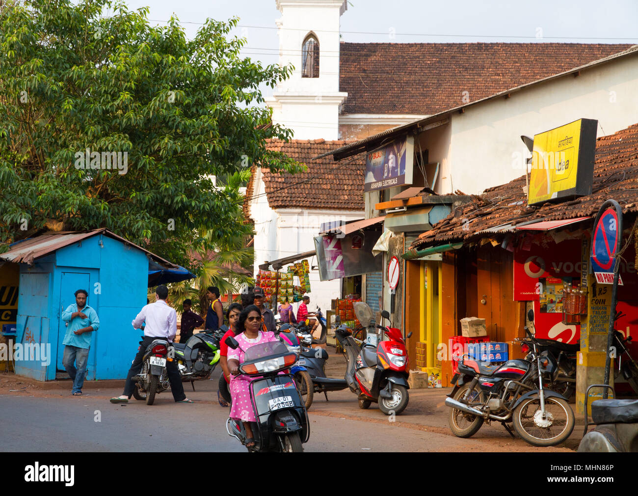 Siolim, Goa, India, street scene Stock Photo