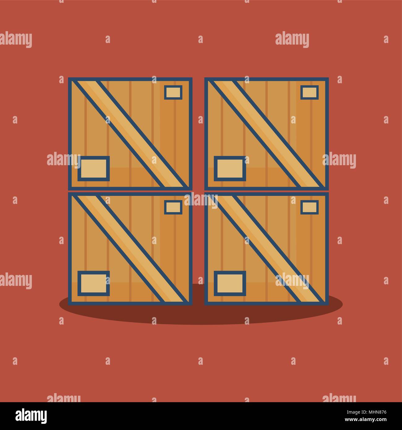 stack of boxes over red background, colorful design. vector ...